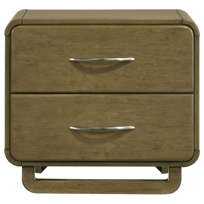 Amsbury - 2-Drawer Nightstand Bedside Table - Nutmeg