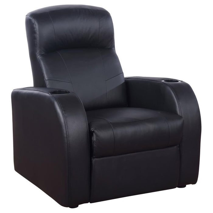 Cyrus - Upholstered Track Arm Recliner - Black