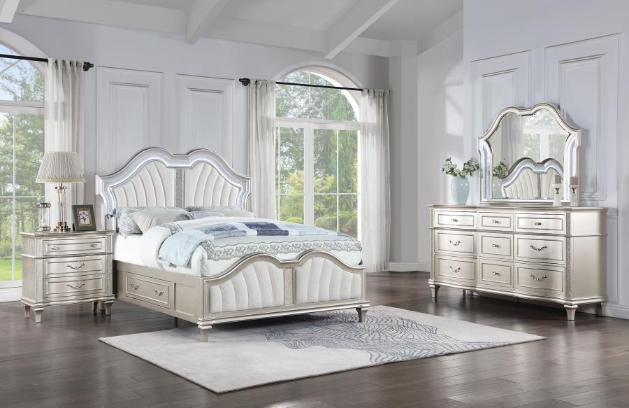 Evangeline - Storage Bedroom Set With LED Headboard