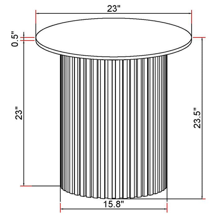 Rowena - Round Sintered Stone End Table - White Faux Marble