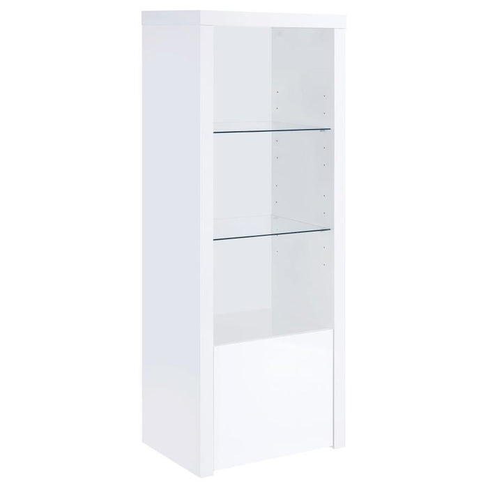 Jude - 3-Shelf Engineered Wood Media Tower - High Gloss White