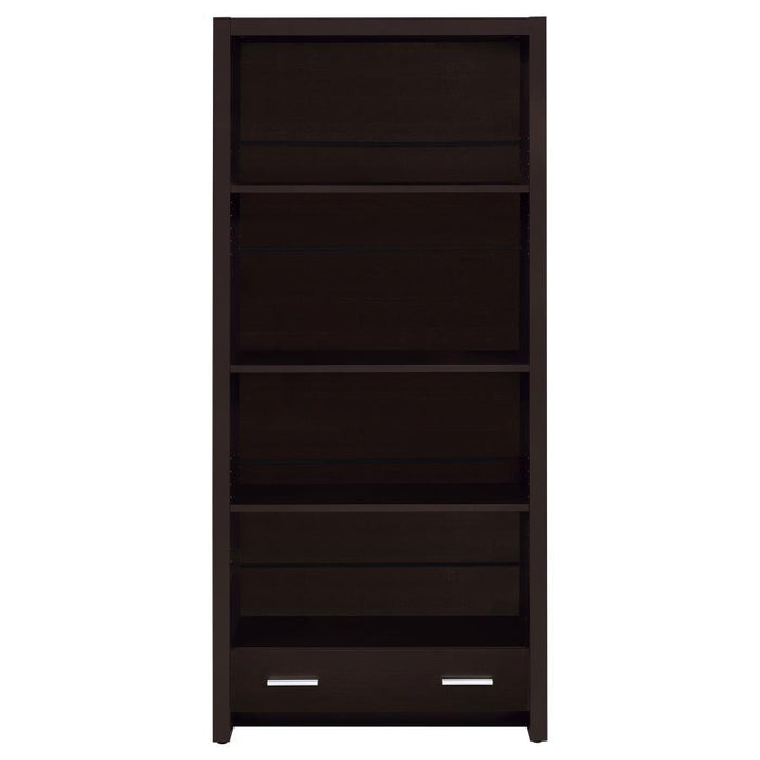 Skylar - 5-Shelf Bookcase With Drawer - Cappuccino