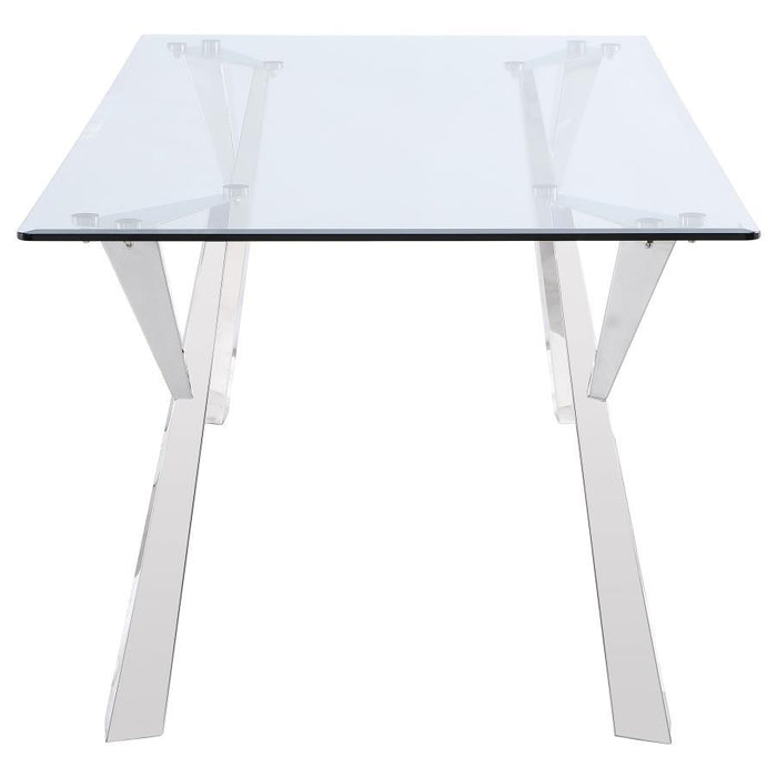 Alaia - Rectangular Glass Top Dining Table - Chrome