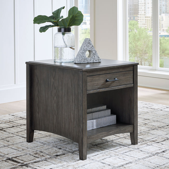 Montillan - Grayish Brown - Rectangular End Table