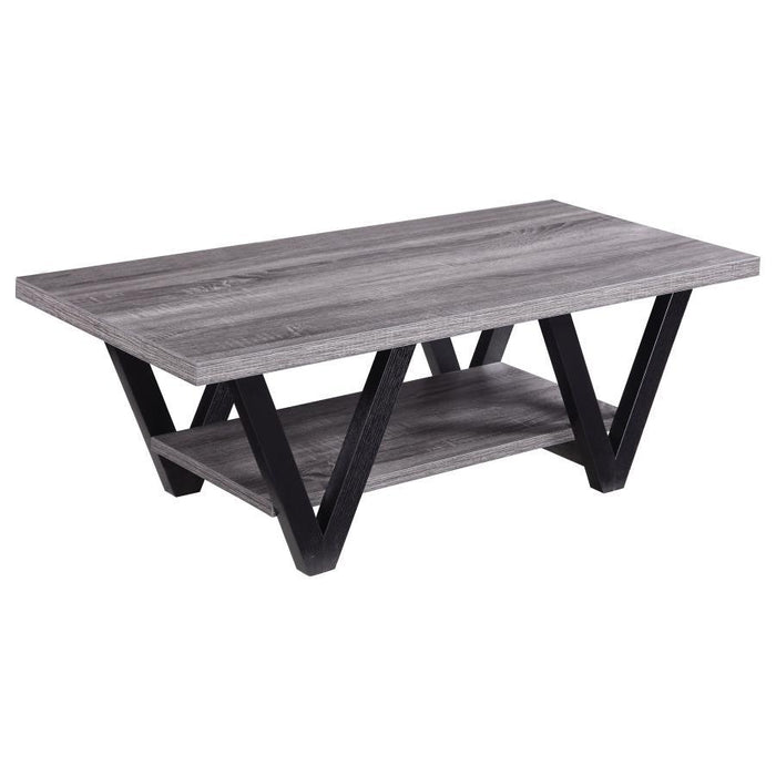 Stevens - Engineered Wood Coffee Table Antique - Gray And Black