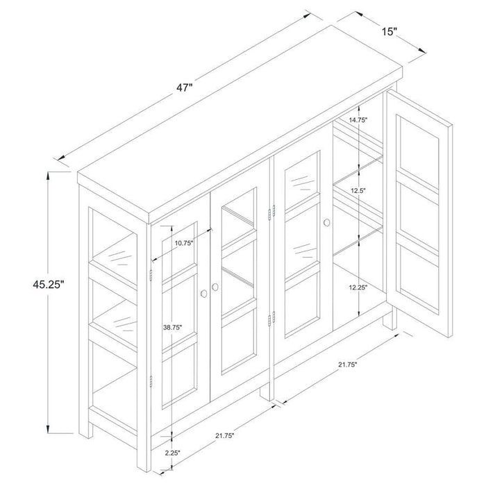 Sable - 4 Door Wood Accent Storage Display Cabinet - Off White