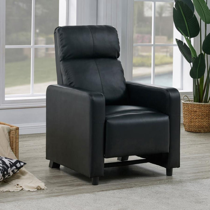 Toohey - Upholstered Home Theater Push Back Recliner - Black