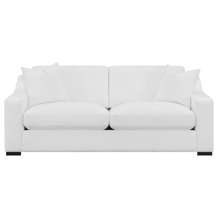 Ashlyn - Upholstered Sloped Arm Sofa - White