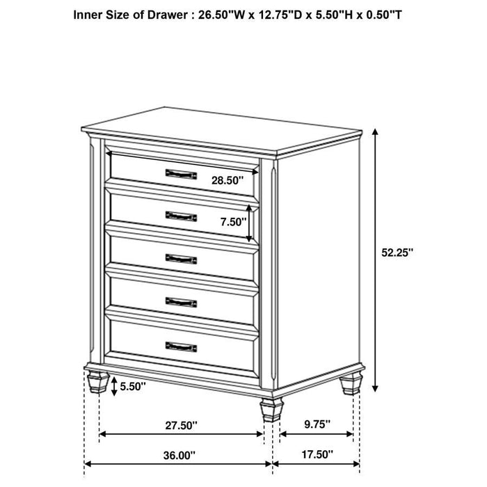 Franco - 5-Drawer Bedroom Chest