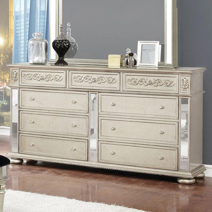 Heidi - 9-Drawer Dresser - Metallic Platinum