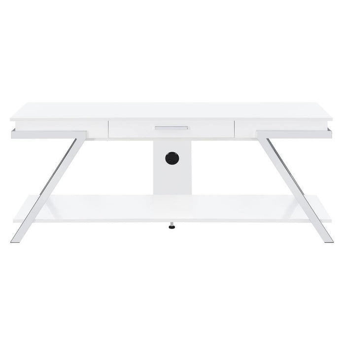 Marcia - 1-Drawer Wood TV Stand - White High Gloss