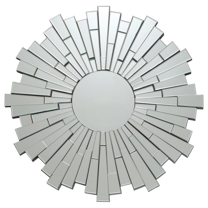 Danika - Round Sunburst Wall Mirror - Silver