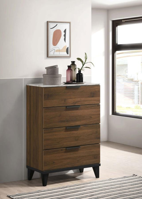 Mays - 4-Drawer Bedroom Chest - Walnut