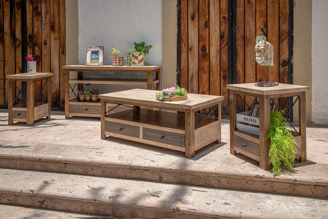 Andaluz - Cocktail Table - Brown / Light Brown Antiqued