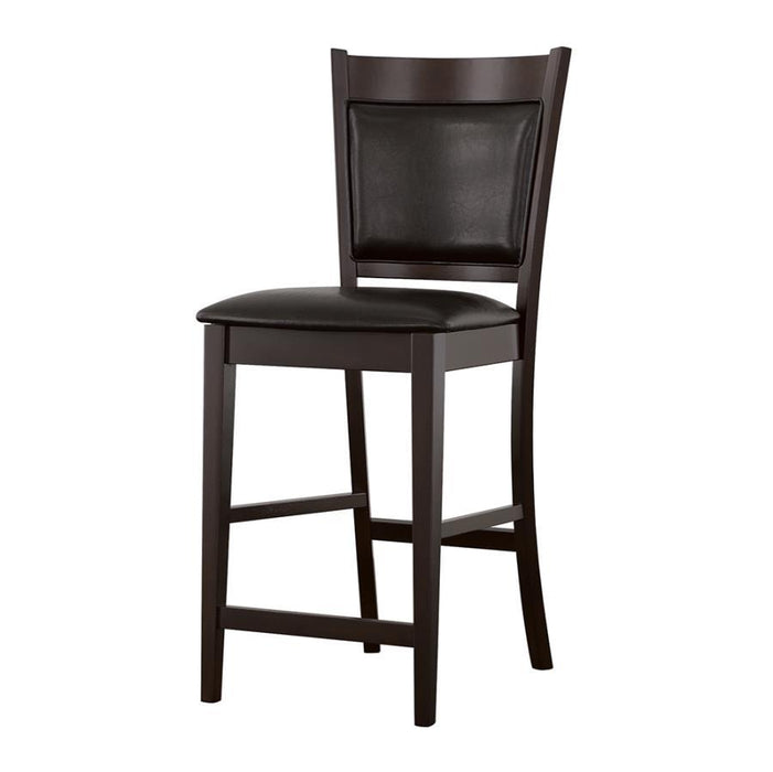 Jaden - Upholstered Counter Chair (Set of 2) - Black And Espresso