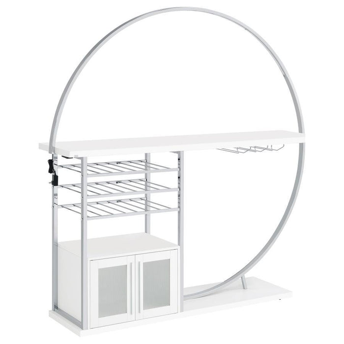 Risley - 2-Door Circular LED Home Bar With Wine Storage