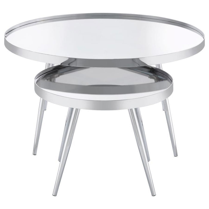 Kaelyn - 2 Piece Round Mirror Top Nesting Coffee Table