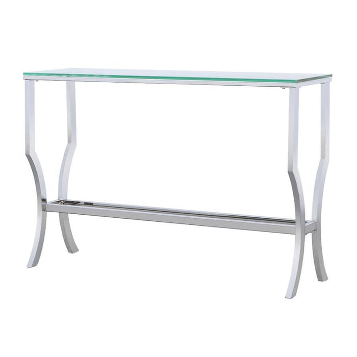 Saide - Rectangular Glass Top Entryway Console Table - Chrome