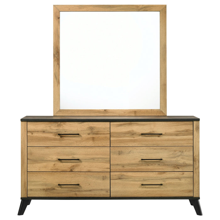 Kaywood - 6-Drawer Dresser And Mirror - Natural Pine