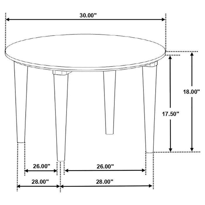 Aldis - Round Marble Top Coffee Table - White And Natural