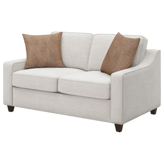 Christine - Upholstered Sloped Arm Loveseat - Beige