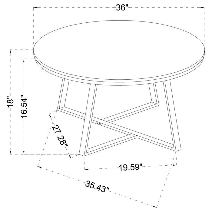 Hugo - Round Faux Marble Coffee Table - White And Matte Black