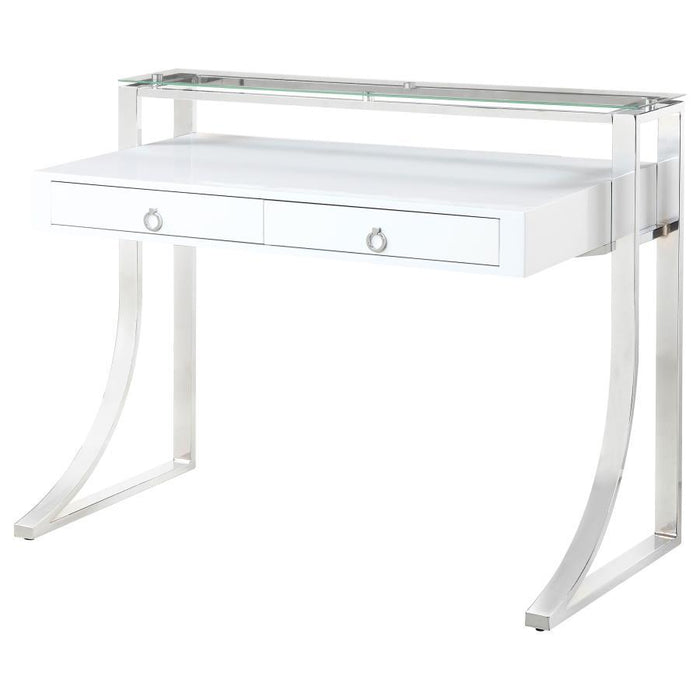 Gemma - 2-Drawer Writing Desk - White High Gloss