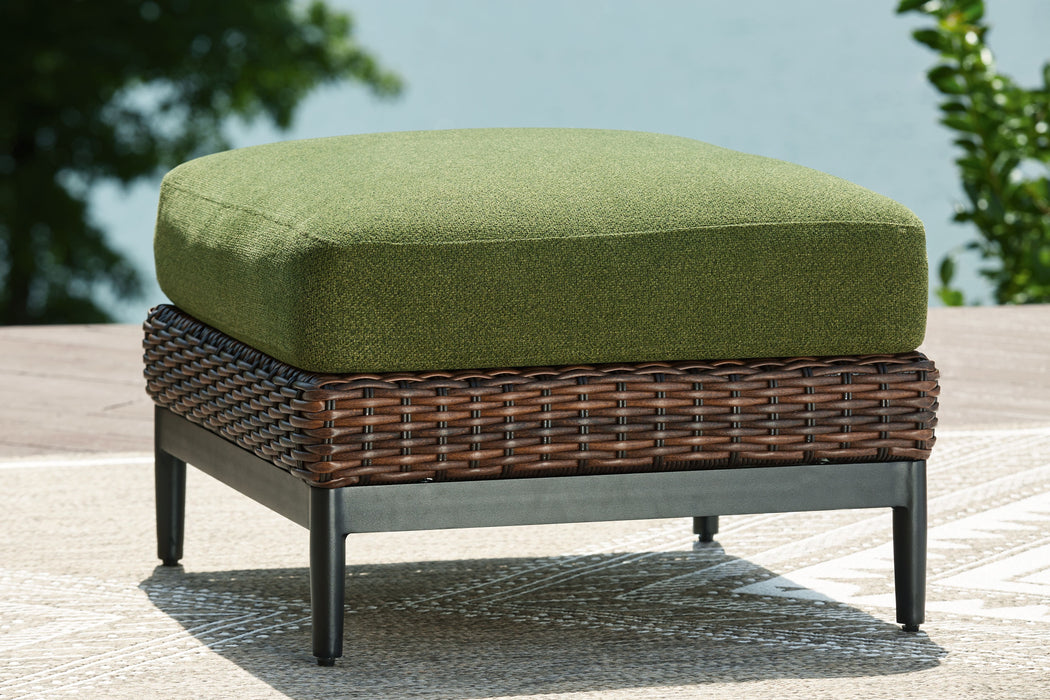 Horizon Hall - Brown / Green - Ottoman With Cushion