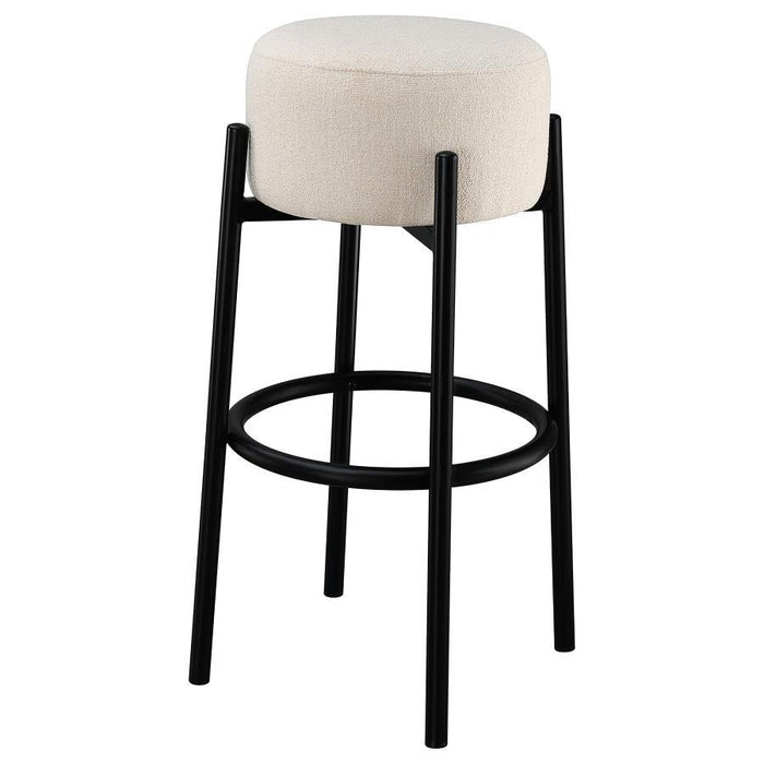 Leonard - Upholstered Backless Round Stools (Set of 2)