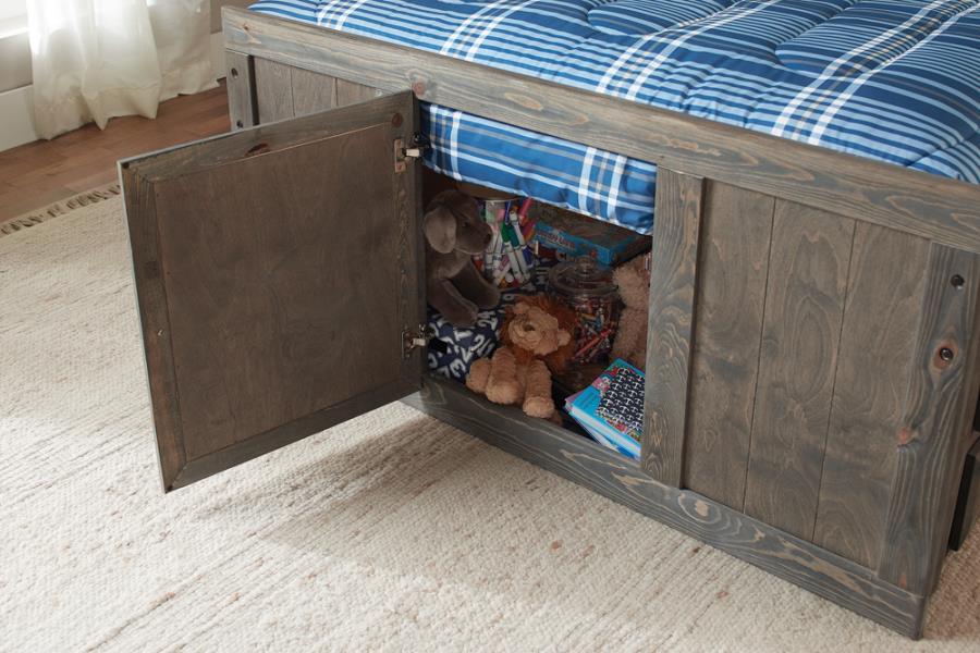 Wrangle Hill - Wood Twin Storage Bookcase Bed - Gunsmoke