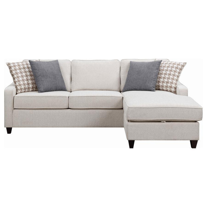 Mcloughlin - Upholstered Sloped Arm Sectional Sofa - Platinum