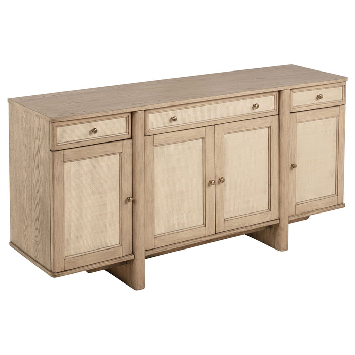 Kailani - 4-Door Cane Sideboard Buffet Cabinet - Beige Oak