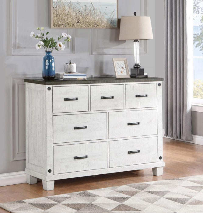 Lilith - 7-Drawer Dresser - Distressed White